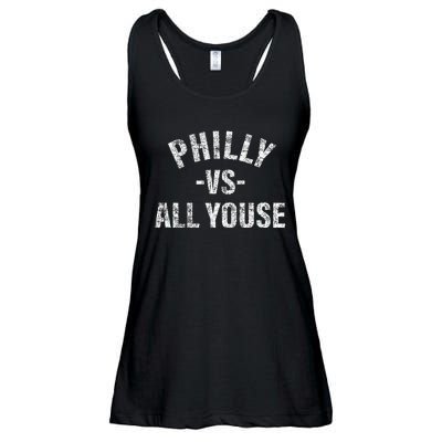 Vintage Philly vs All Youse Funny Philadelphia slang retro Ladies Essential Flowy Tank