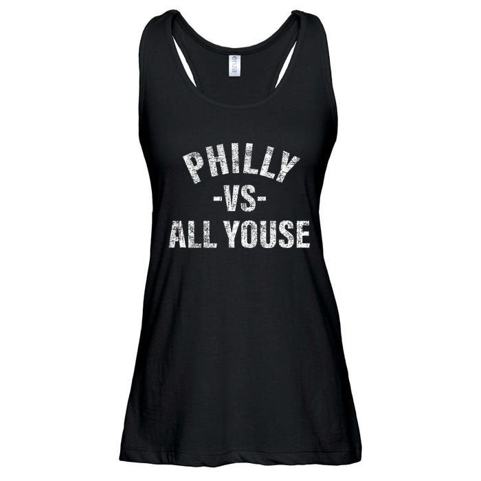 Vintage Philly vs All Youse Funny Philadelphia slang retro Ladies Essential Flowy Tank