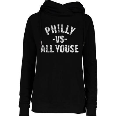 Vintage Philly vs All Youse Funny Philadelphia slang retro Womens Funnel Neck Pullover Hood