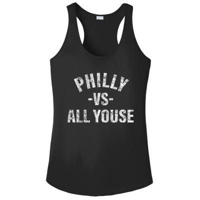 Vintage Philly vs All Youse Funny Philadelphia slang retro Ladies PosiCharge Competitor Racerback Tank