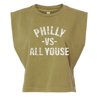 Vintage Philly vs All Youse Funny Philadelphia slang retro Garment-Dyed Women's Muscle Tee