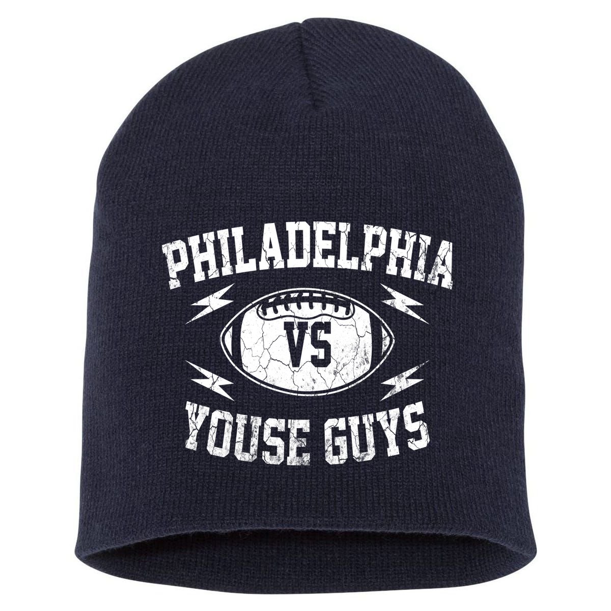 Vintage Philadelphia Vs Youse Guys Funny Philly Slang Retro Short Acrylic Beanie