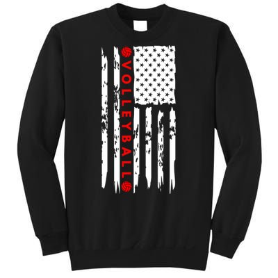 Volleyball Player Vintage American Flag Sweatshirt