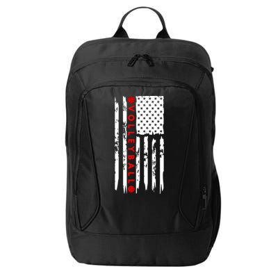 Volleyball Player Vintage American Flag City Backpack