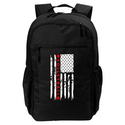 Volleyball Player Vintage American Flag Backpack