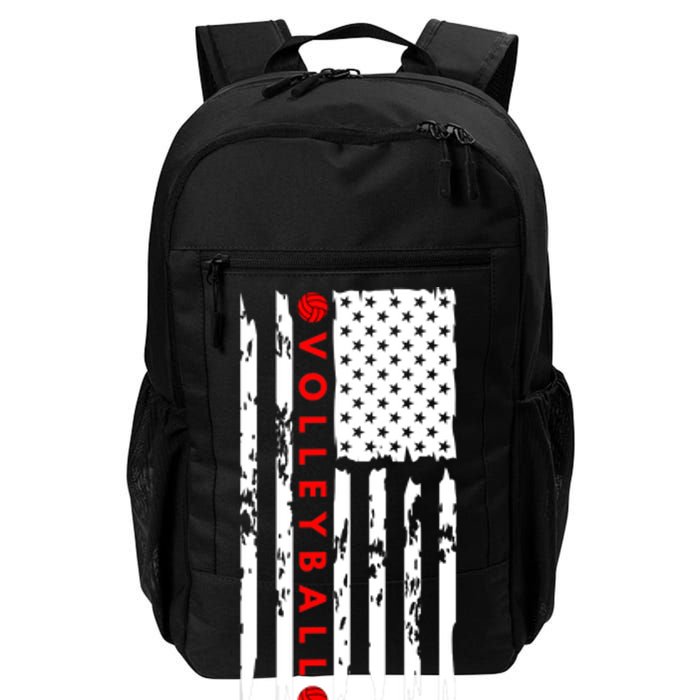 Volleyball Player Vintage American Flag Daily Commute Backpack