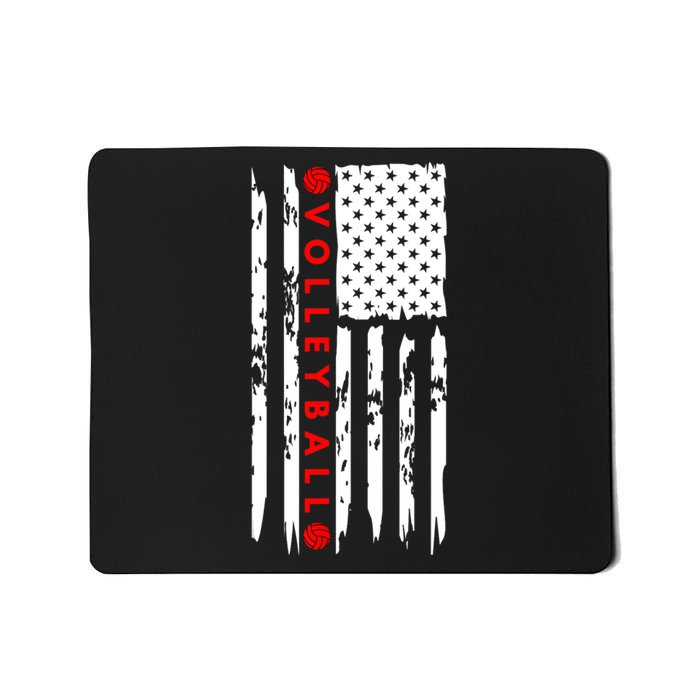 Volleyball Player Vintage American Flag Mousepad