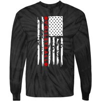 Volleyball Player Vintage American Flag Tie-Dye Long Sleeve Shirt