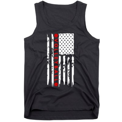 Volleyball Player Vintage American Flag Tank Top