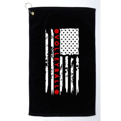 Volleyball Player Vintage American Flag Golf Towel