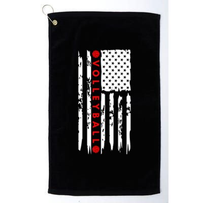 Volleyball Player Vintage American Flag Platinum Collection Golf Towel