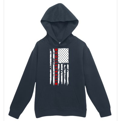 Volleyball Player Vintage American Flag Urban Pullover Hoodie