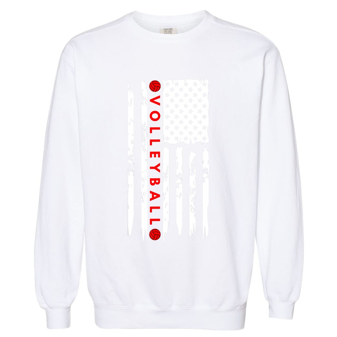 Volleyball Player Vintage American Flag Garment-Dyed Sweatshirt