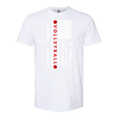 Volleyball Player Vintage American Flag Softstyle CVC T-Shirt