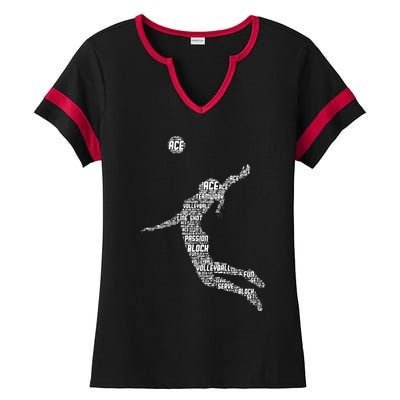 Volleyball Player Ladies Halftime Notch Neck Tee