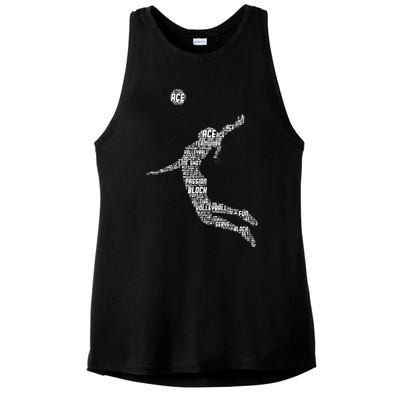 Volleyball Player Ladies PosiCharge Tri-Blend Wicking Tank