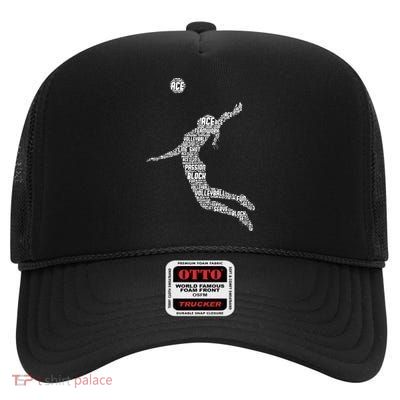 Volleyball Player High Crown Mesh Back Trucker Hat