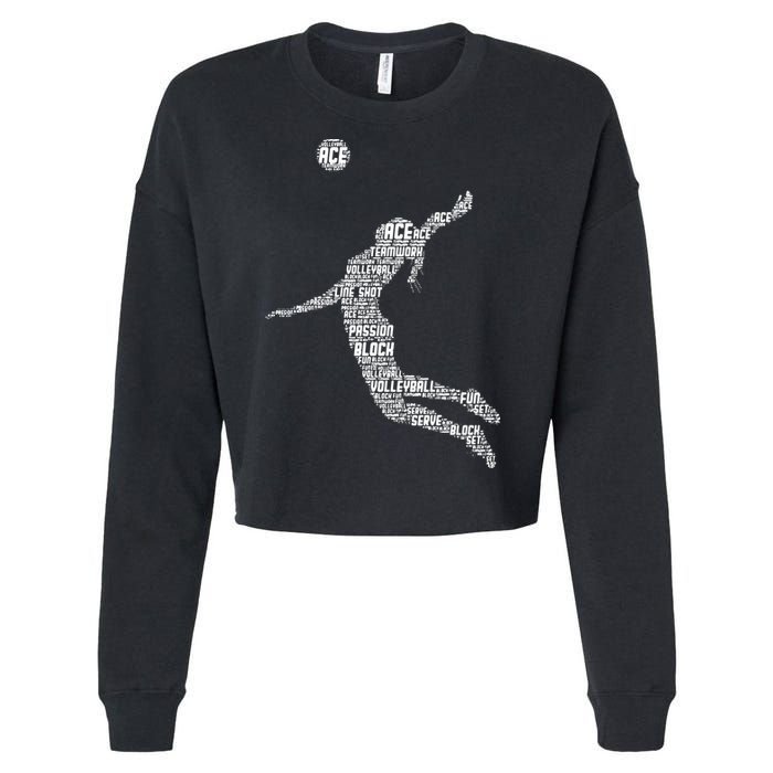 Volleyball Player Cropped Pullover Crew