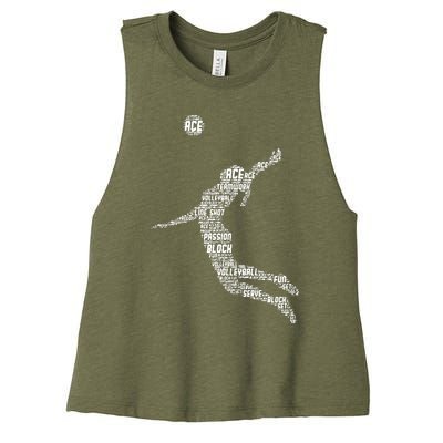 Volleyball Player Women's Racerback Cropped Tank