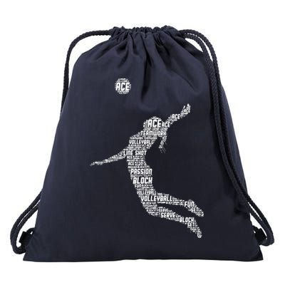 Volleyball Player Drawstring Bag