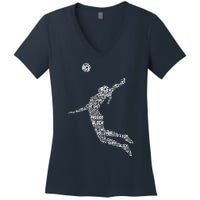 Volleyball Player Women's V-Neck T-Shirt