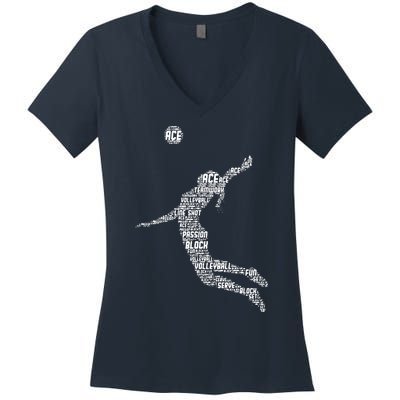 Volleyball Player Women's V-Neck T-Shirt