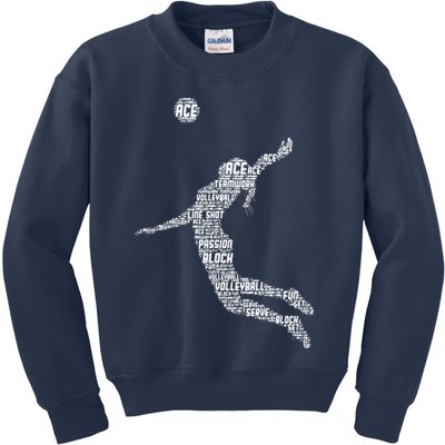 Volleyball Player Kids Sweatshirt