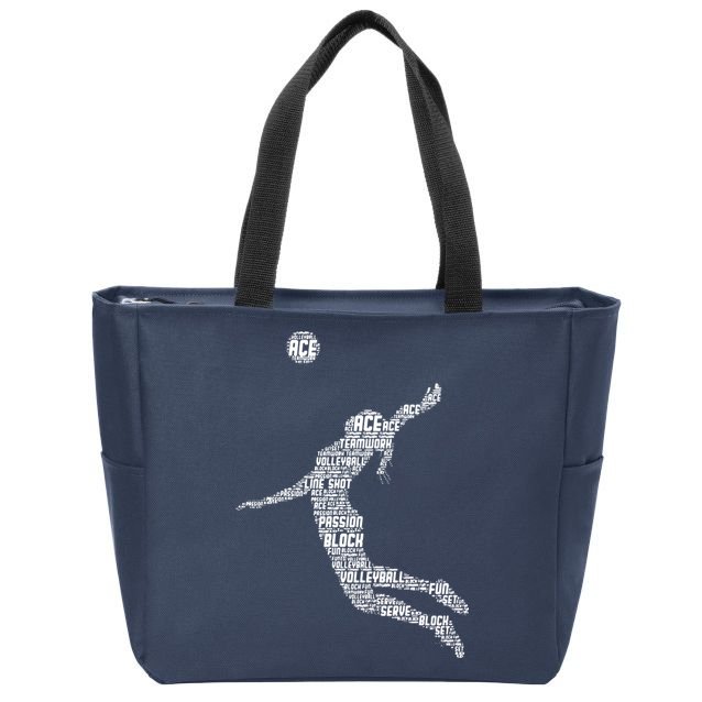 Volleyball Player Zip Tote Bag