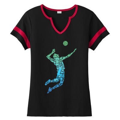 Volleyball Player Ladies Halftime Notch Neck Tee