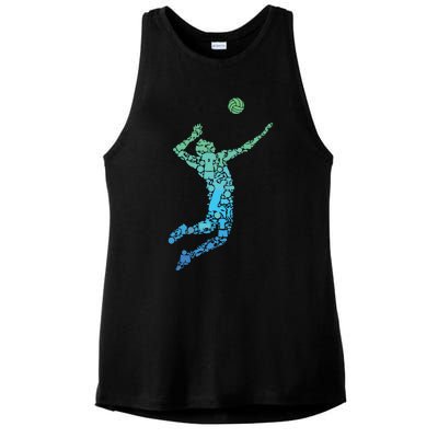 Volleyball Player Ladies PosiCharge Tri-Blend Wicking Tank