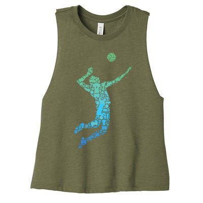 Volleyball Player Women's Racerback Cropped Tank