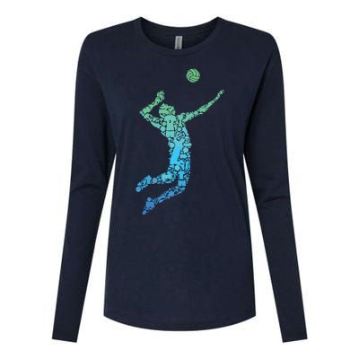 Volleyball Player Womens Cotton Relaxed Long Sleeve T-Shirt