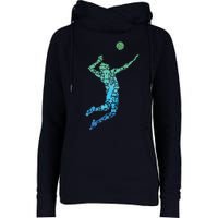 Volleyball Player Womens Funnel Neck Pullover Hood