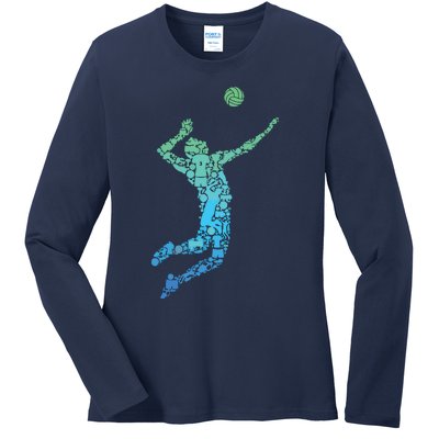 Volleyball Player Ladies Long Sleeve Shirt