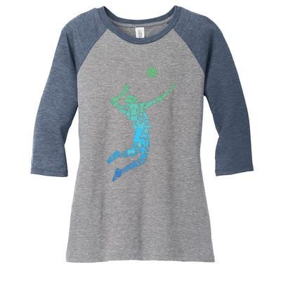 Volleyball Player Women's Tri-Blend 3/4-Sleeve Raglan Shirt