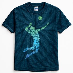 Volleyball Player Kids Tie-Dye T-Shirt