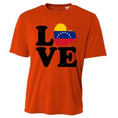 Venezuela Proud Venezuela Flag Love Heart Gift Cooling Performance Crew T-Shirt