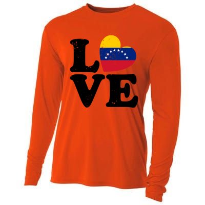 Venezuela Proud Venezuela Flag Love Heart Gift Cooling Performance Long Sleeve Crew