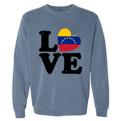 Venezuela Proud Venezuela Flag Love Heart Gift Garment-Dyed Sweatshirt