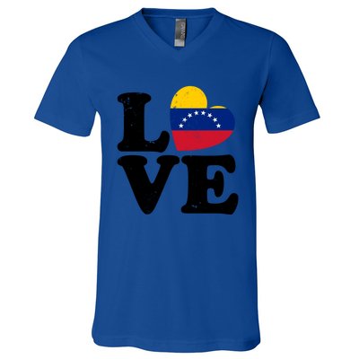 Venezuela Proud Venezuela Flag Love Heart Gift V-Neck T-Shirt