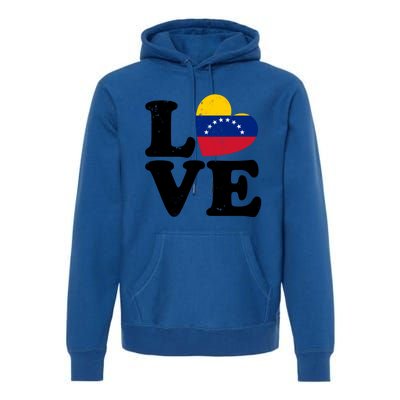 Venezuela Proud Venezuela Flag Love Heart Gift Premium Hoodie