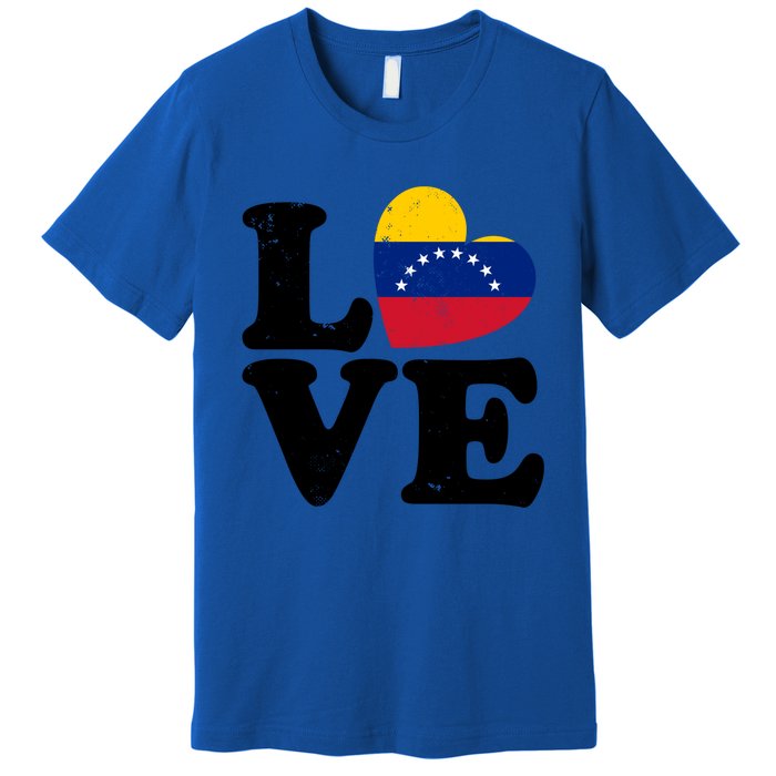 Venezuela Proud Venezuela Flag Love Heart Gift Premium T-Shirt