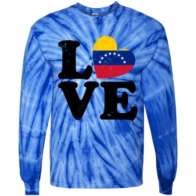 Venezuela Proud Venezuela Flag Love Heart Gift Tie-Dye Long Sleeve Shirt