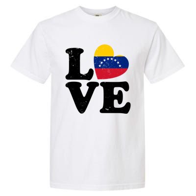 Venezuela Proud Venezuela Flag Love Heart Gift Garment-Dyed Heavyweight T-Shirt