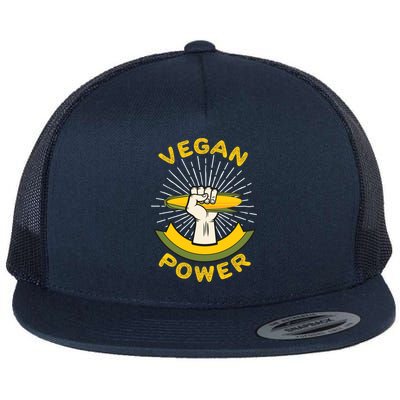 Vegan Power Veggie Vegetarian Healthy Eating Gift Flat Bill Trucker Hat