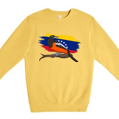 Venezuela Proud Venezuelan Flag Hispanic Colorful Bird Cool Gift Premium Crewneck Sweatshirt