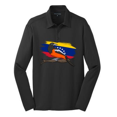 Venezuela Proud Venezuelan Flag Hispanic Colorful Bird Cool Gift Silk Touch Performance Long Sleeve Polo