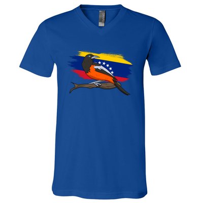 Venezuela Proud Venezuelan Flag Hispanic Colorful Bird Cool Gift V-Neck T-Shirt