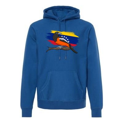 Venezuela Proud Venezuelan Flag Hispanic Colorful Bird Cool Gift Premium Hoodie