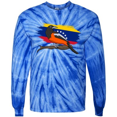 Venezuela Proud Venezuelan Flag Hispanic Colorful Bird Cool Gift Tie-Dye Long Sleeve Shirt